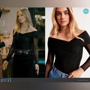 Abercombie & Fitch - Black off shoulder mesh bodysuit